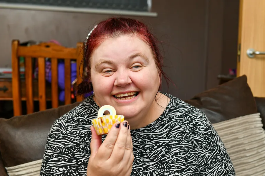 Happy tenant in a Fairoak Housing Association property in County Durham